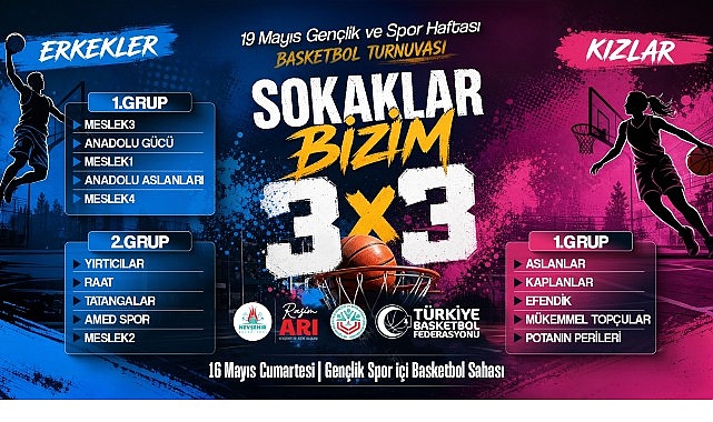 15 Takım Kıran Kırana Yarışacak: 19 Mayıs Gençlik Haftası'nda Sokak Basketbolu Heyecanı Başlıyor