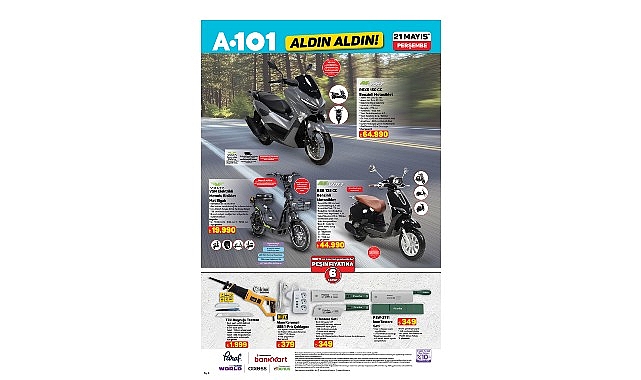 A101 21 Mayıs'ta Teknoloji Devrimi: 150 CC Motosiklet 64.990 TL, 100 İnç QLED TV 94.999 TL