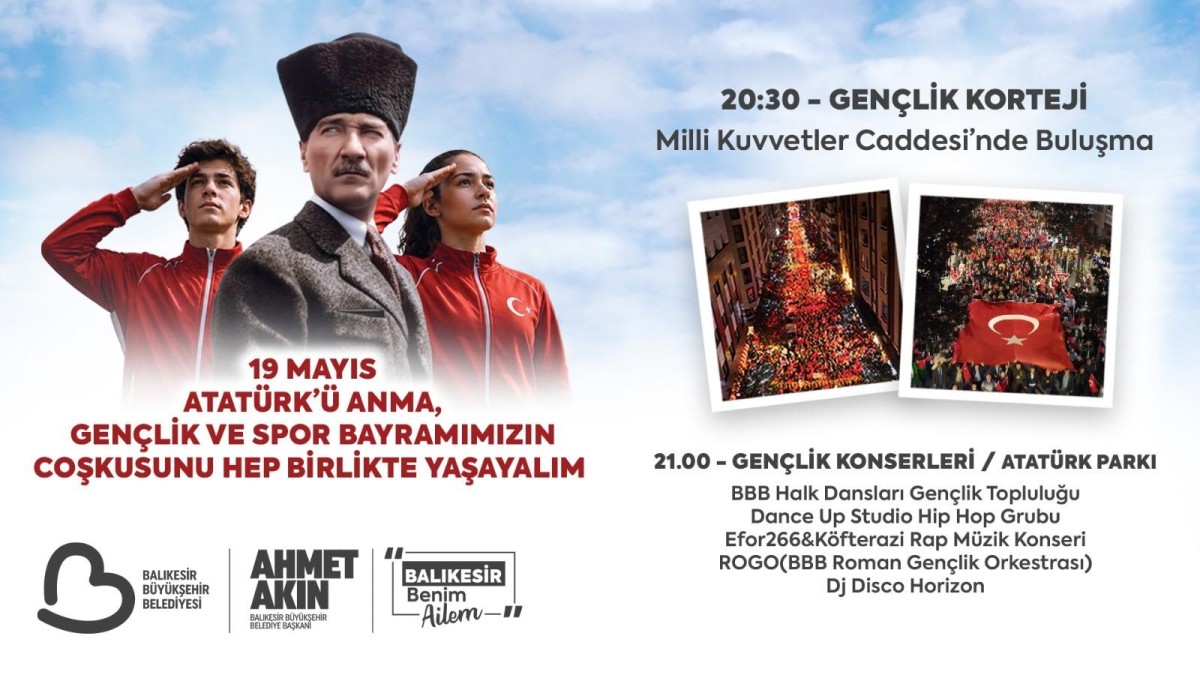Balıkesirli Gençler 19 Mayıs Kortejinde Buluşuyor: Kuvayımilliye Ruhu Yeniden Canlanıyor