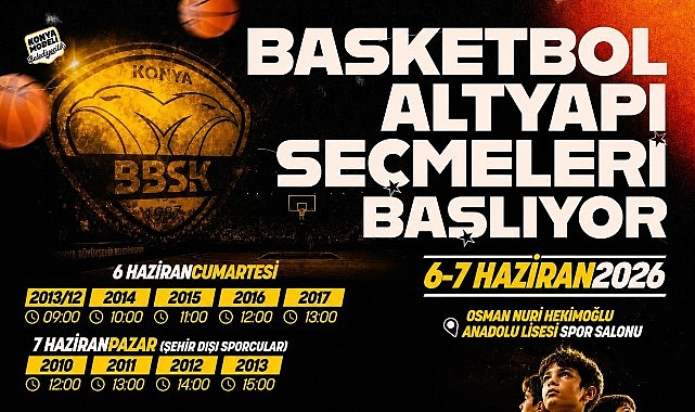 Konya Büyükşehir Belediyespor'dan Basketbol Seçmeleri: 6-7 Haziran'da Yetenek Avı