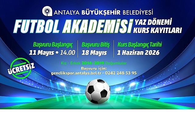 Antalya'da çocuklar için ücretsiz futbol akademisi: Kayıtlar 11 Mayıs'ta başladı