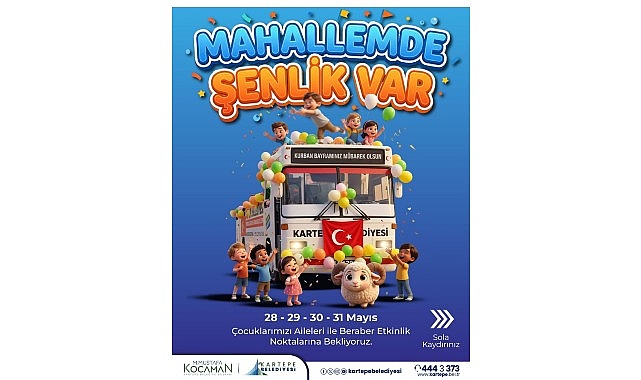 Kartepe'de Bayram Coşkusu: Çocuklar İçin Gezici Otobüs 5 Gün Boyunca Mahalleleri Dolaşacak