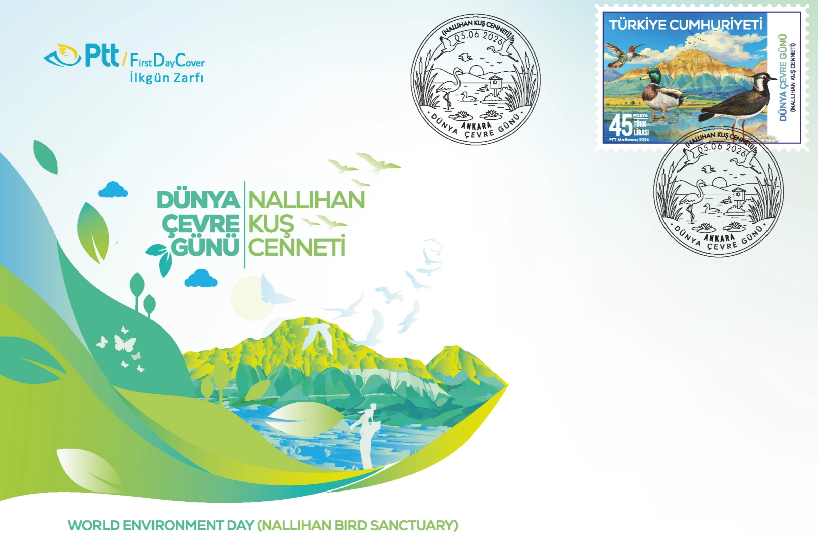 PTT, Dünya Çevre Günü İçin Nallıhan Kuş Cenneti Temalı Anma Pulu Çıkardı