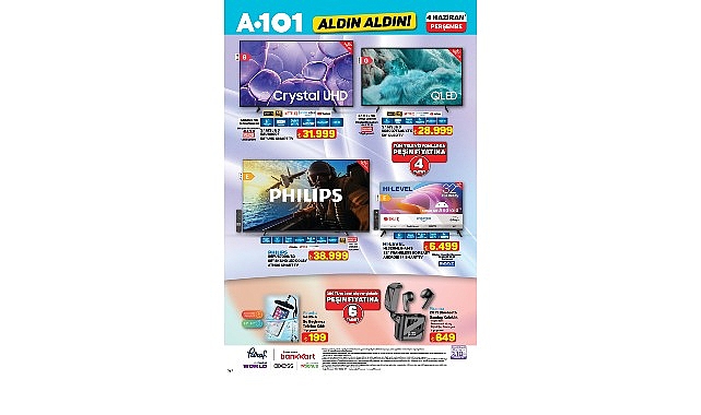 A101 4 Haziran'da Mobilite Ürünlerinden Televizyonlara Büyük İndirimler Sunuyor