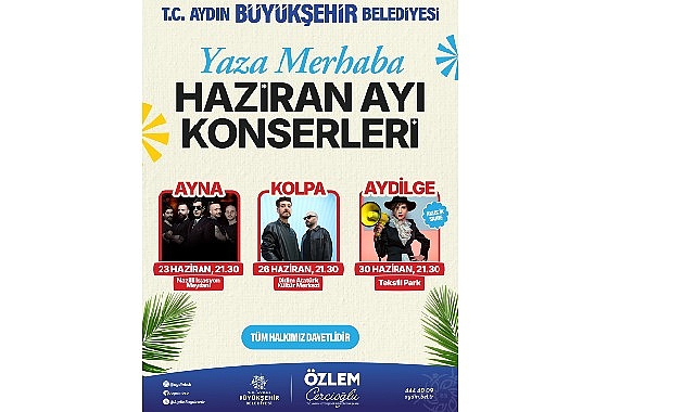 Aydın'da Yaza Merhaba Konserleri: Ayna, Kolpa ve Aydilge Ücretsiz Sahne Alacak