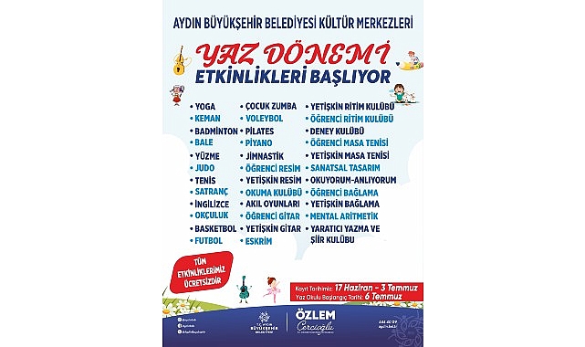 Aydınlı Çocuklar Yaz Tatilinde Eğlenirken Öğrenecek: 35 Branşta Etkinlik