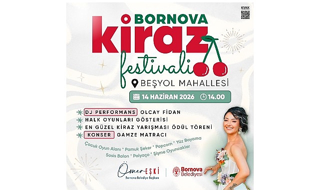 Bornova Kiraz Festivali 14 Haziran'da Beşyol'u Renklendirecek: Konser, Yarışma ve Çocuk Etkinlikleri