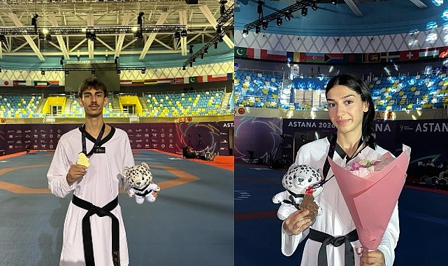 İzmirli Tekvandocular Kazakistan'da Madalya Yağmuruna Tutuldu: Kaan Altın, Zehra Bronz