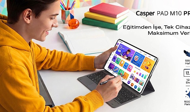 Casper PAD M10 Pro: 12.2 inç Ekran, Kalem ve Klavye ile Üretkenlik Paketi