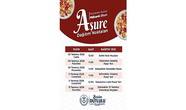 Manisa Büyükşehir'den 18 Günlük Aşure Bereketi: 11 Noktada 18 Bin 500 Kişilik İkram