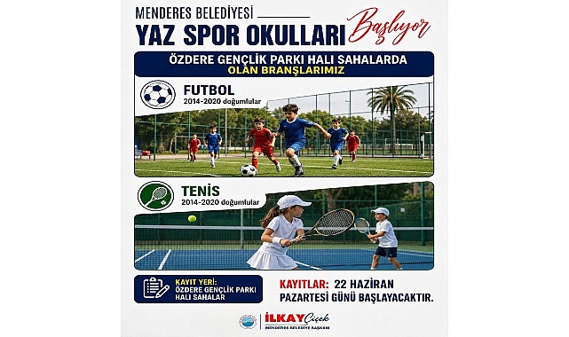 Menderes'te Yaz Spor Okulları Kayıtları Başladı: 8 Branşta Eğitim Fırsatı