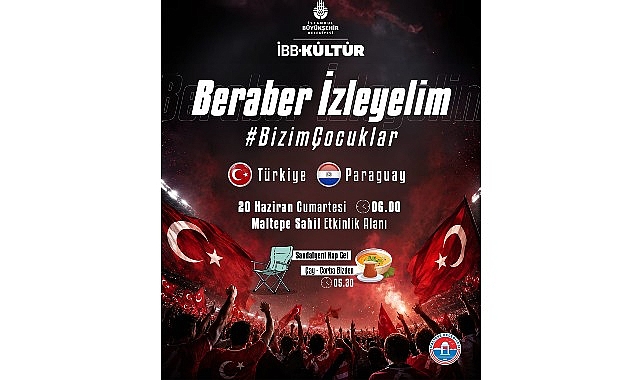 Maltepe Sahili'nde Dev Ekranda Milli Maç Coşkusu: Çay ve Çorba İkramıyla Güne Başlayın