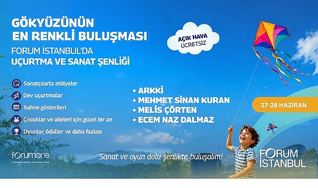Forum İstanbul'da 27-28 Haziran'da Ücretsiz Uçurtma ve Sanat Şenliği: Çocuklar İçin Atölyeler ve Performanslar