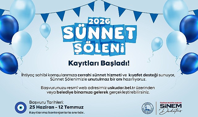Üsküdar Belediyesi'nden 2026 Sünnet Şöleni: Başvurular Başladı